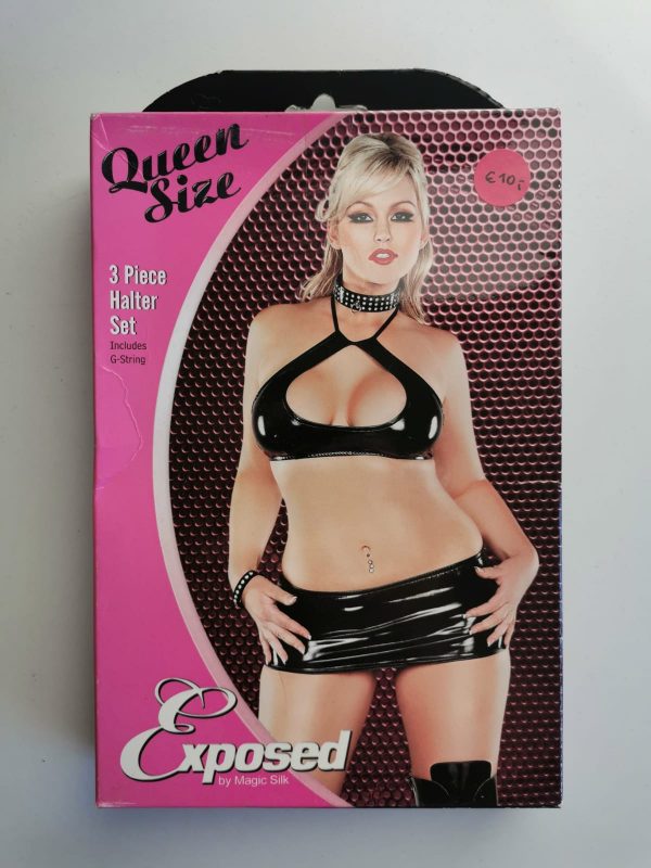 3Piece Halter Set, schwarz, Größe QueenSize, ZN12