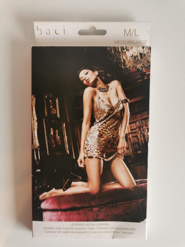 Satin Chemise Leopardenmuster, Größe M/L, ZO18