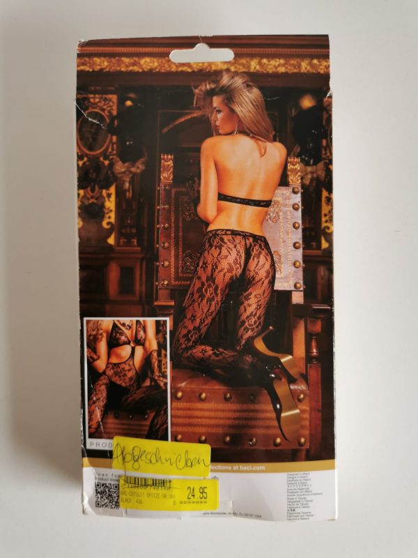 Blumen-Spitzen-Bodystocking, schwarz, Größe OneSize, ZP15 – Bild 2