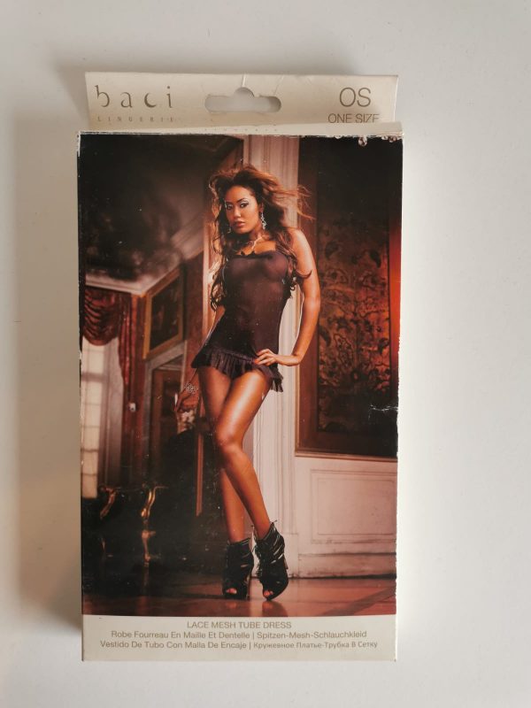 Spitzen-Mesh-Schlauchkleid, schwarz, Größe OneSize, ZP18