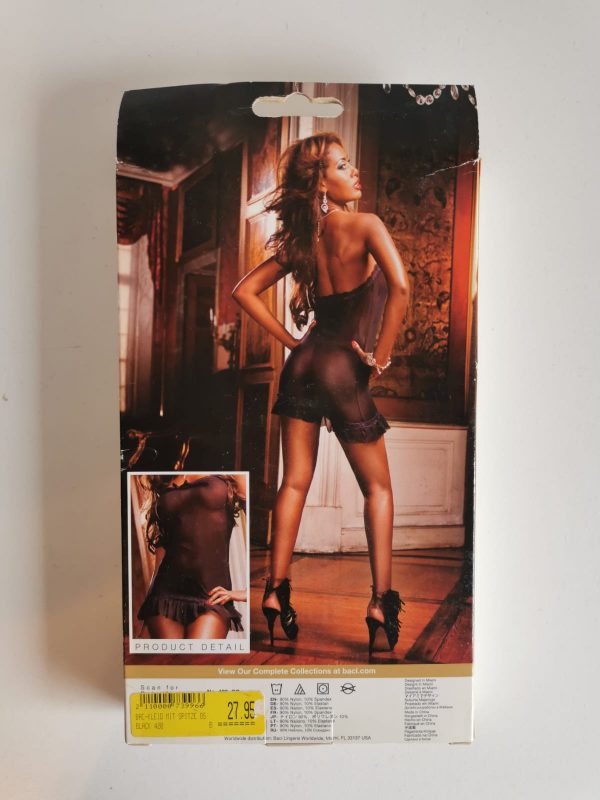 Spitzen-Mesh-Schlauchkleid, schwarz, Größe OneSize, ZP18 – Bild 2