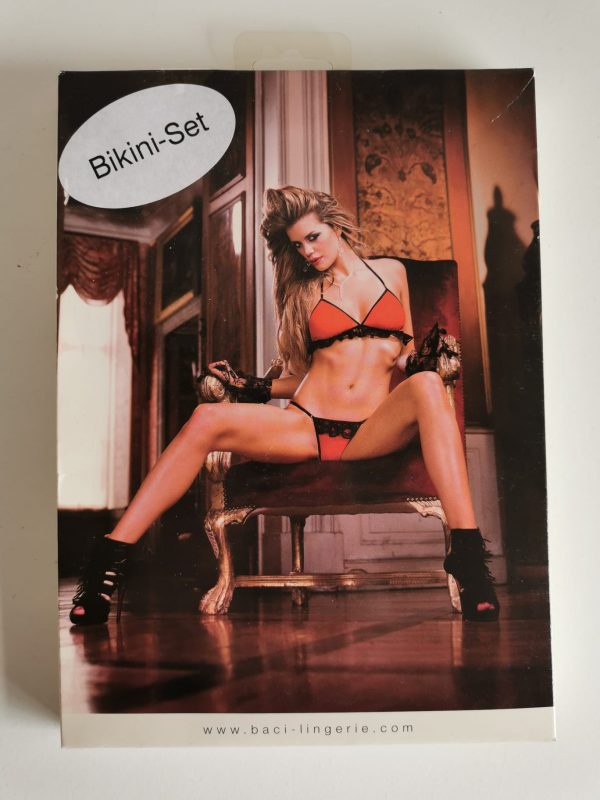 Bikini-Set, rot/ schwarz, OneSize, ZY35