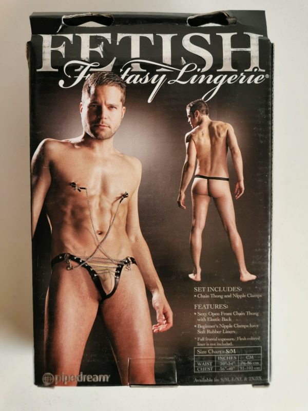 Chain Thong and N-Clamps, schwarz, Größe S/M, ZA02