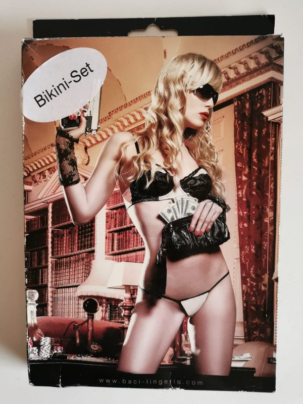 Bikini Set, schwarz/ champagne, Größe M/L, ZF30