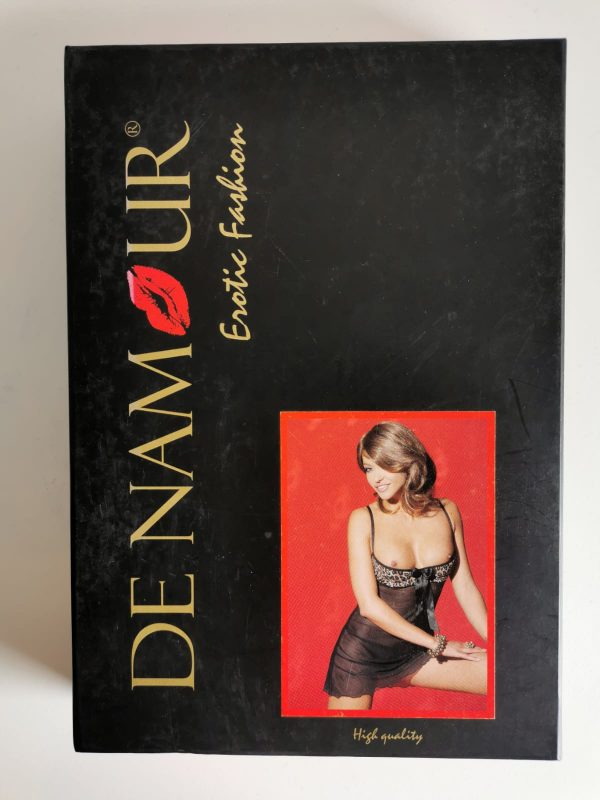 Babydoll mit String, schwarz/leopard, Gr.L, YQ01